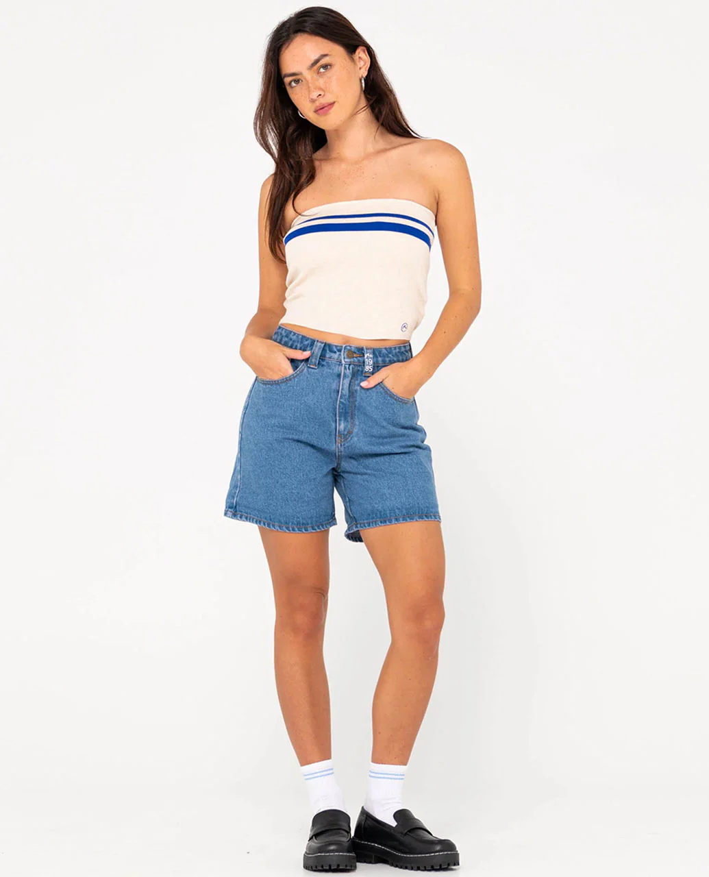 Amelia Strapless Contrast Knit Top - Image 4