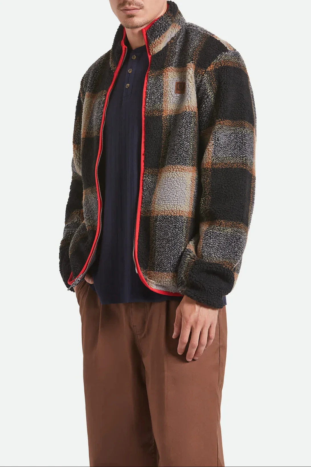 Buffalo Plaid Sherpa Zip Jacket