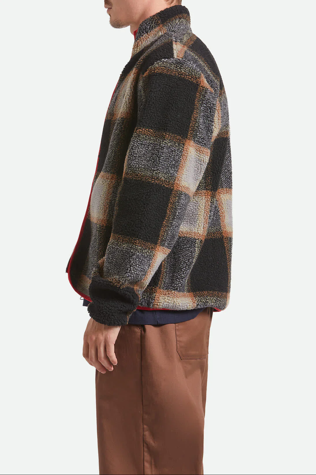 Buffalo Plaid Sherpa Zip Jacket - Image 2