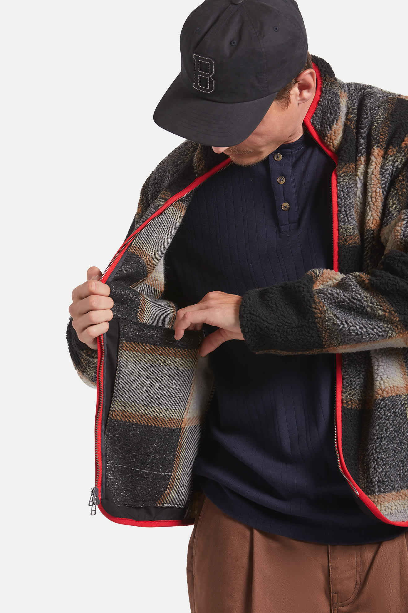 Buffalo Plaid Sherpa Zip Jacket - Image 4