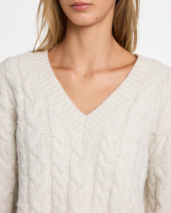 Cable V Neck Sweater - Image 4