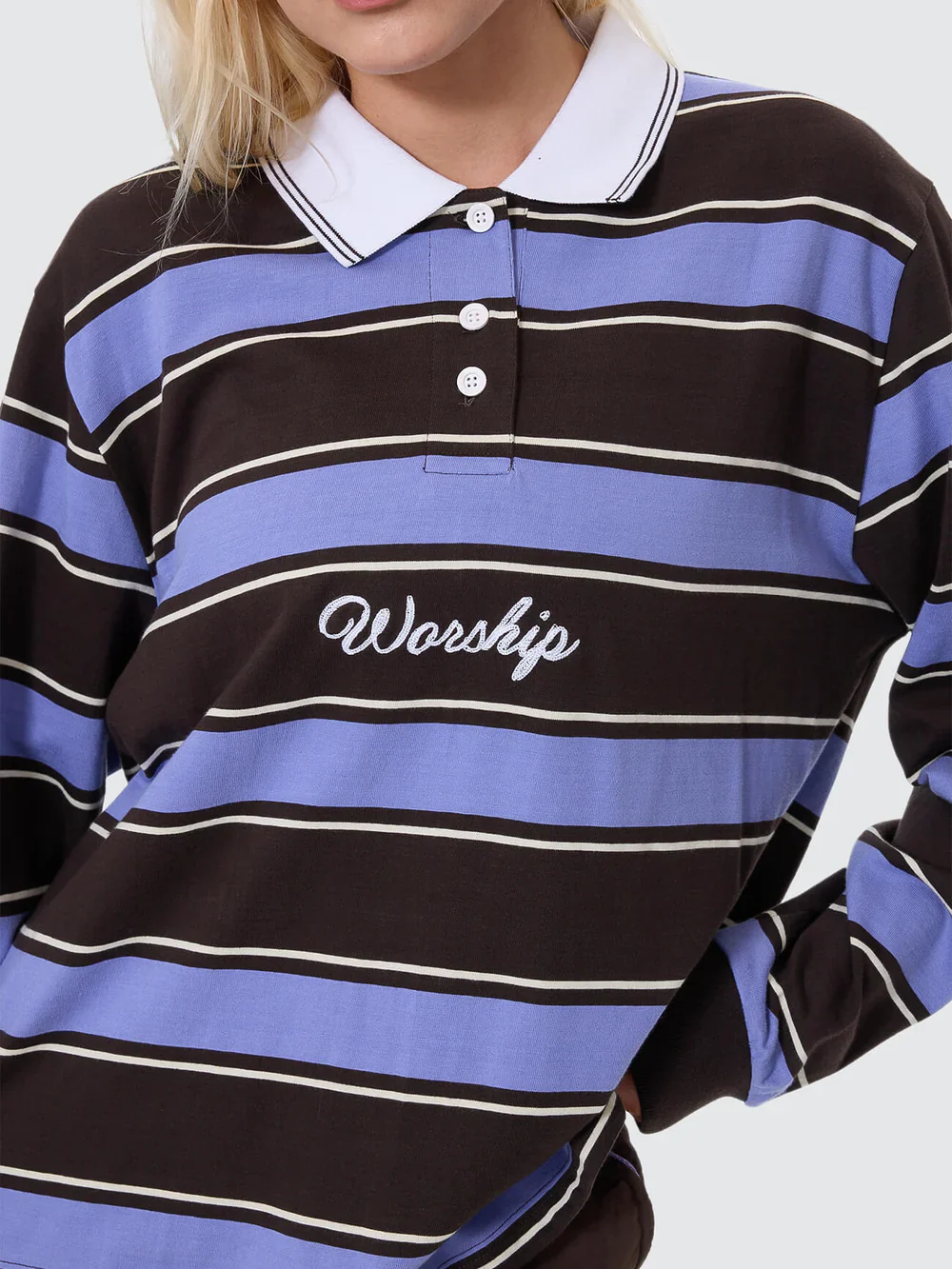 Coed Striped Long Sleeve Polo - Image 5