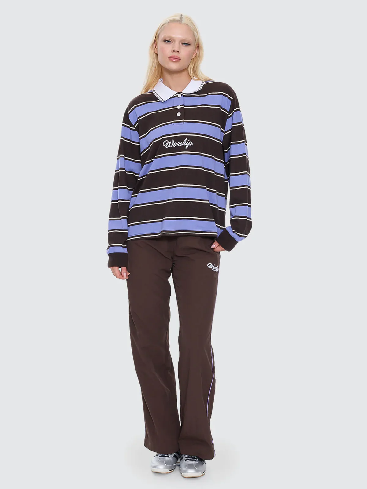 Coed Striped Long Sleeve Polo - Image 6