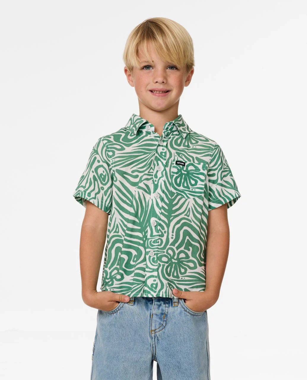 Kids Cosmic Surfing Short Sleeve Shirt