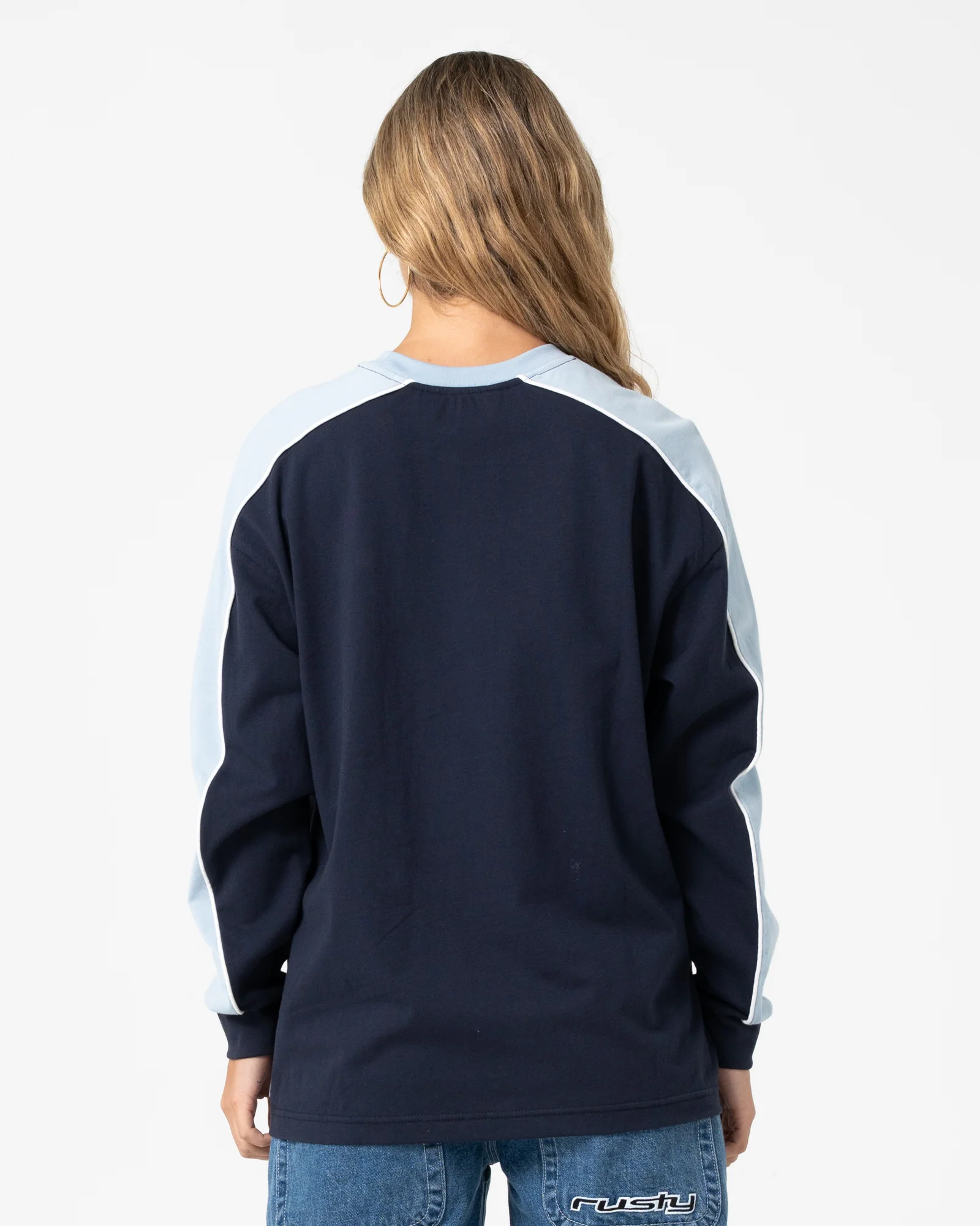 Fine Line Contrast Long Sleeve Tee - Image 4