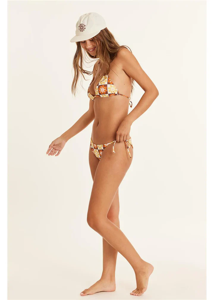 Flower Trip Skimpy Tie Side Bikini Bottom