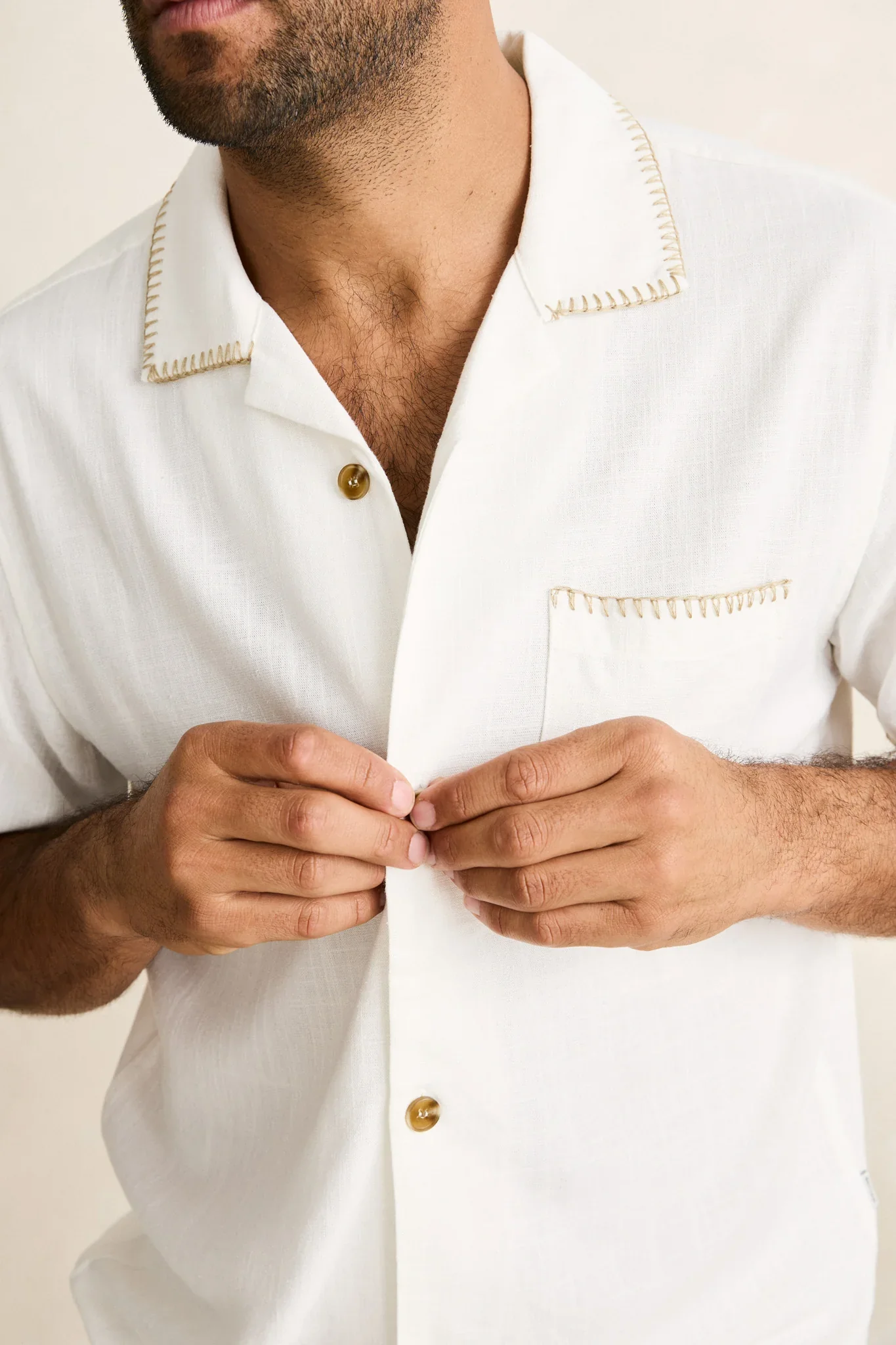 Linen Whip Shirt White - Image 4