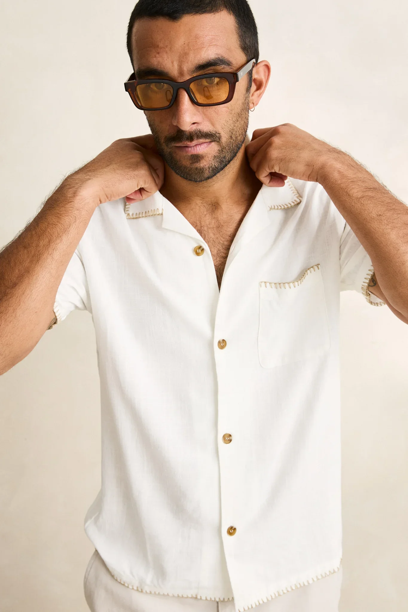 Linen Whip Shirt White - Image 5