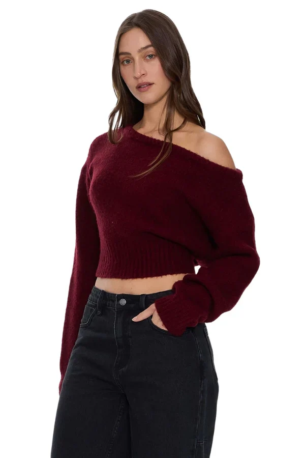 Oslo Cold Shoulder Knit Sweater