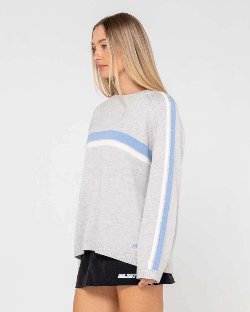 White Lines Long Sleeve Crew Knit - Image 3