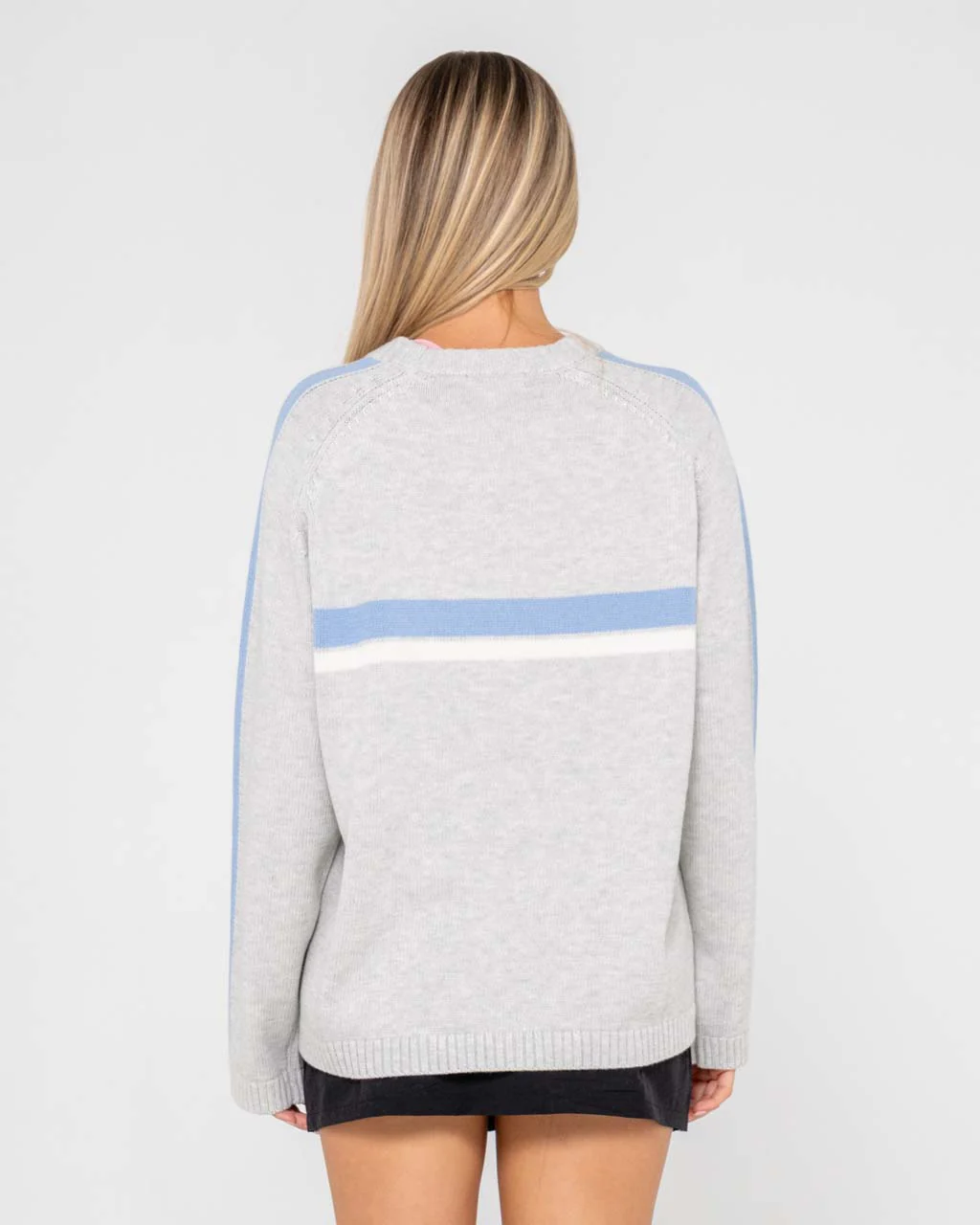 White Lines Long Sleeve Crew Knit - Image 6
