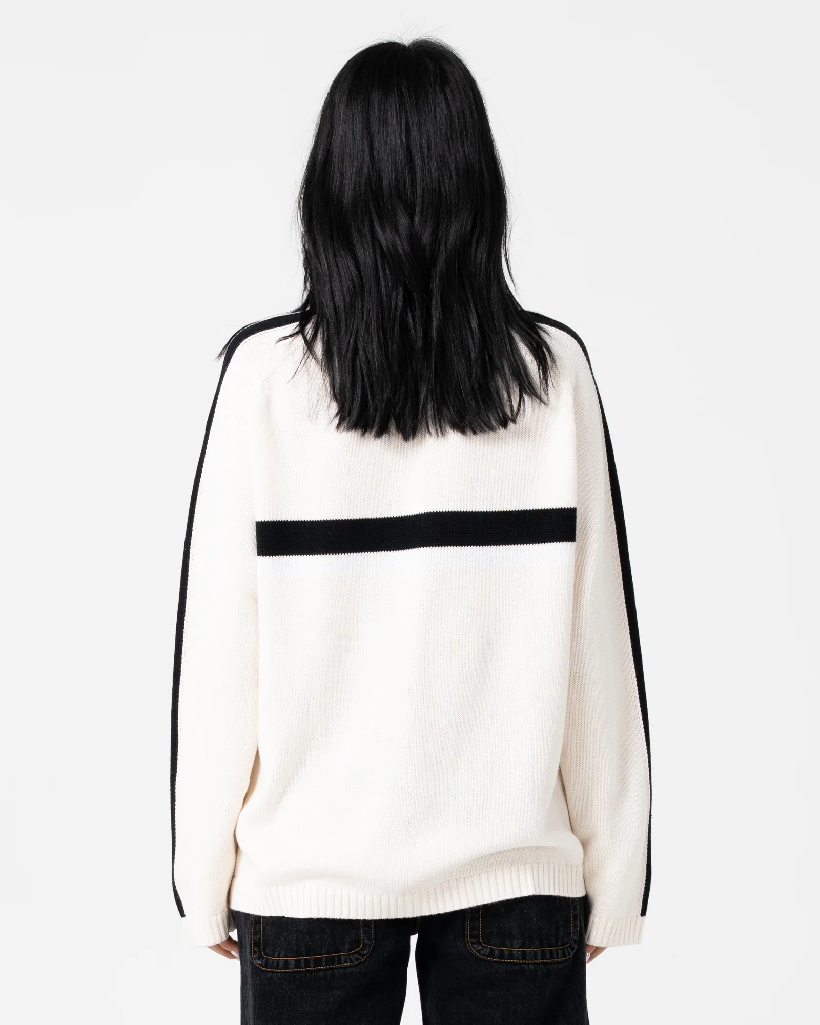 White Lines Long Sleeve Crew Knit - Image 4