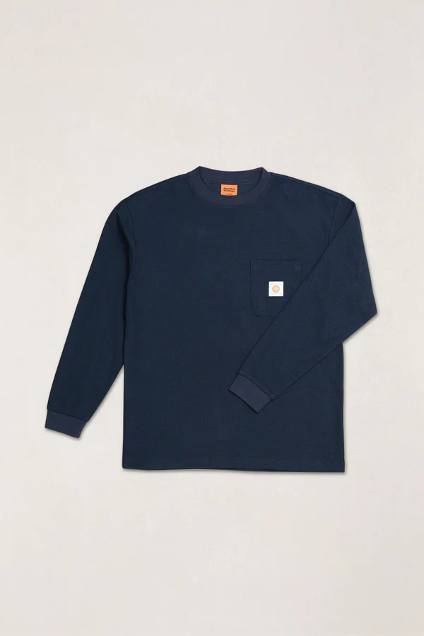 Vintage Pocket Long Sleeve Waffle Tee