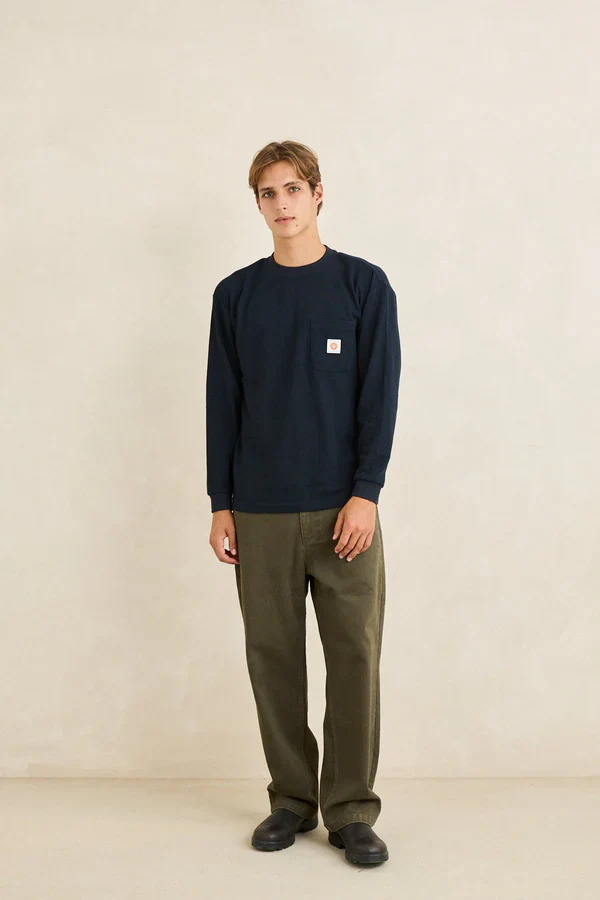 Vintage Pocket Long Sleeve Waffle Tee - Image 4
